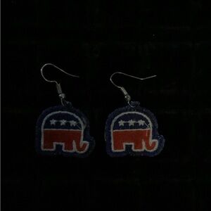 Republican Elephant Earrings